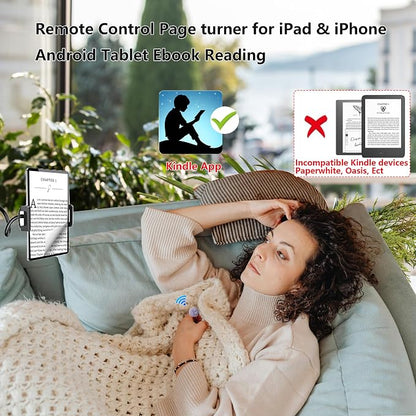 Tiktok Scrolling Ring, Bluetooth Camera Remote Control, Scrolling Ring Remote for iPhone TikTok FB YouTube IG Android Phone, Fingertip Wireless Scroller Page Turner (Purple)