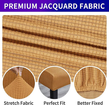 Stretch Chair Covers for Dining Room Set of 8, Removable Washable Dining Room Chair Covers, Dining Chair Slipcovers Seat Protector, Great Decor for Home and Banquet (Gold, 8 Pack)