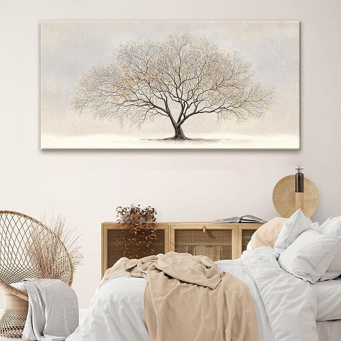 Canvas Art Wall Decor Modern Wall Art Pictures For Living Room Botanical Landscape Wall Art Large Tree Of Life Wall Art Canvas Wall Art Decor Artwork for Walls Home Bedroom Office Wall Decor 29" X 58"