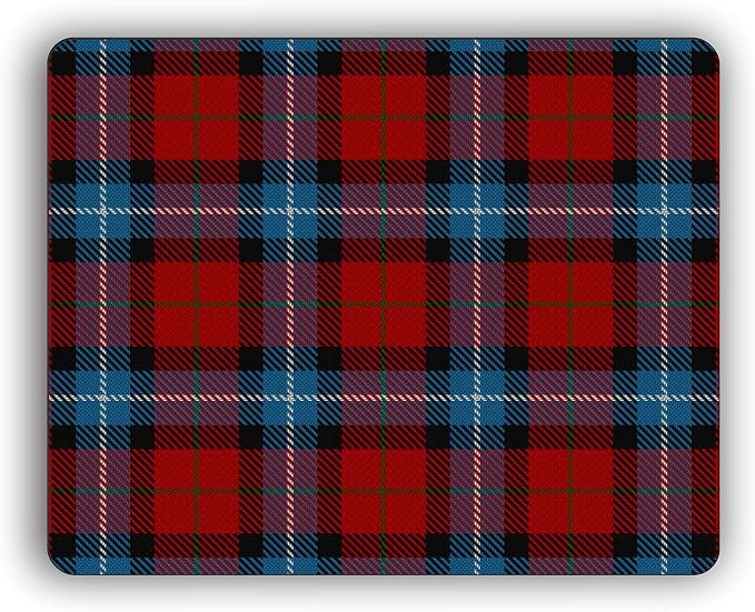 Scottish Clan Baillie Red Tartan Crest Computer Mouse Pad