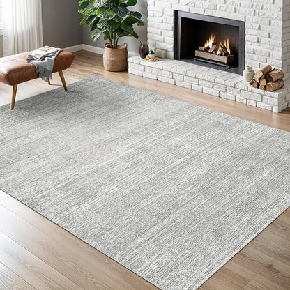 Valenrug Washable Rugs 3x5 - Stain Resistant 3x5 Area Rugs for Living Room, Non Slip Backing Printed Rugs for Bedroom, Folable Machine Washable Area Rug(3'x5', Grey)