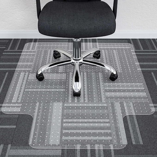 Office Chair Mat, 45" x 53" Transparent Desk Chair Mat for Low Pile Carpeted Floor, Easy Glide Carpet Floor Protector Mat for Home and Office