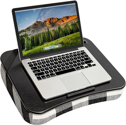 LAPGEAR Designer Lap Desk 2-Pack with Storage Basket, Phone Slot & Device Ledge – Buffalo Check – Fits Laptops up to 15.6" – Style No. 70428