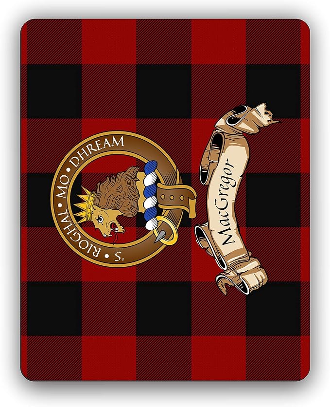 MacGregor Scottish Clan Rob Roy Tartan Crest Computer Mouse Pad