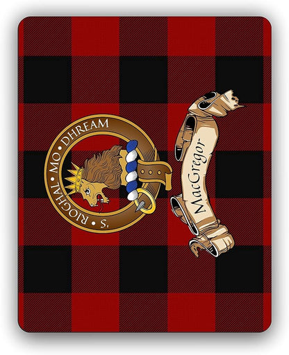 MacGregor Scottish Clan Rob Roy Tartan Crest Computer Mouse Pad