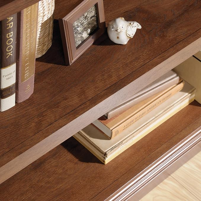 Sauder 2 Tier Book Shelf Wooden Bookcase Multipurpose Bookshelf for Home Office, Living Room, in Oiled Oak