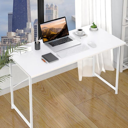 Small Space Writing Desk with Headphone Hooks, Modern Simple Design, Suitable for Study, Home Office and Living Room