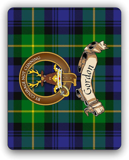 Scottish Clan Gordon Tartan Crest Computer Mouse Pad