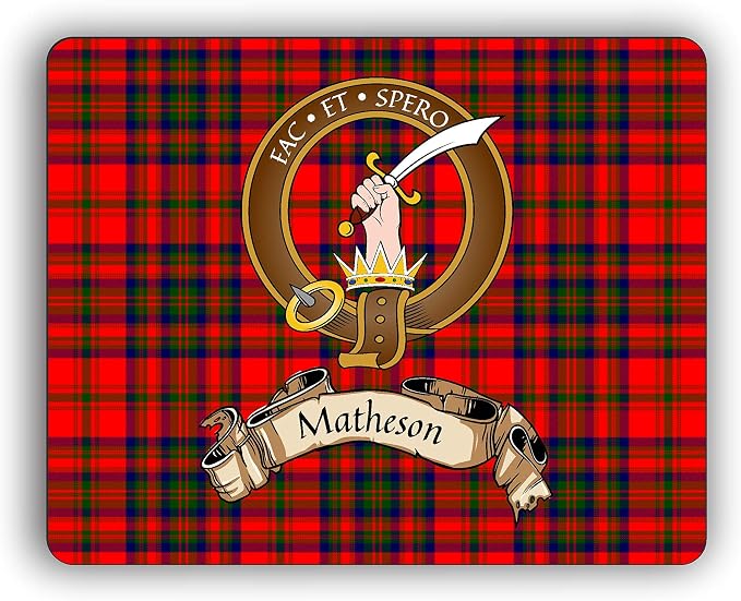 Scottish Clan Matheson Tartan Crest Computer Mouse Pad