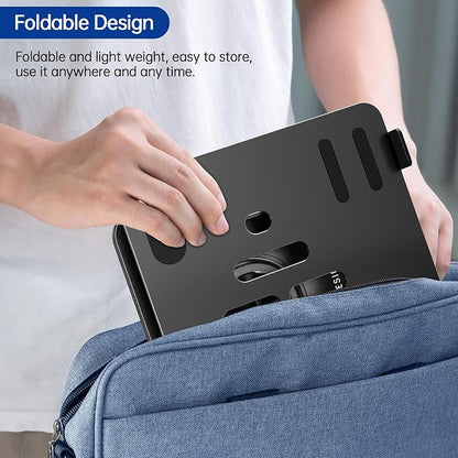 BESIGN Laptop Stand with 360° Rotating Base, Ergonomic Adjustable Notebook Riser, Foldable Computer Holder Compatible with 10-14" Laptops, LS11 Black