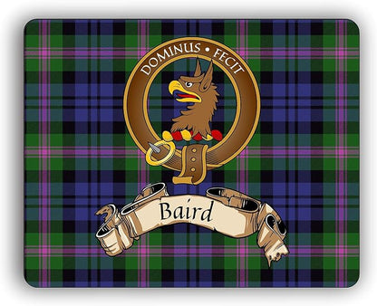Scottish Clan Baird Tartan Crest Computer Mouse Pad