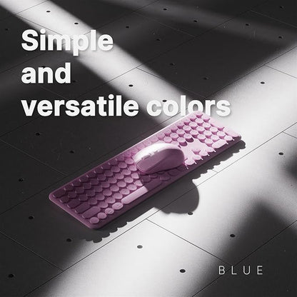 Wireless Keyboard and Mouse Combo with 110 Round Keycaps, Power Switch, and Scissor-Switch Typing Feel – Ideal for Office Use (Pink)