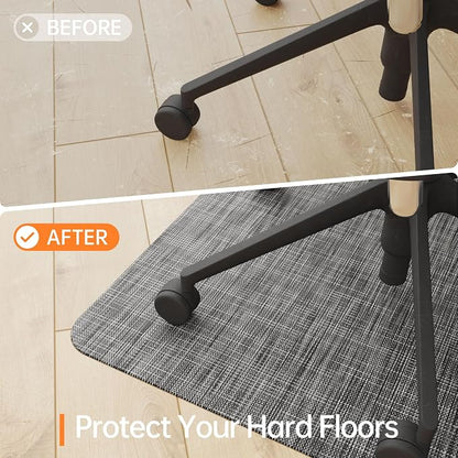 Office Chair Mat, 36" x 48" Computer Chair Mat for Hardwood Floor, Non-Curve Anti Slip Hard Floor Protector for Rolling Chair, PVC Mat Desk Rug for Home Office