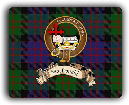 Macdonald Scottish Clan Tartan Crest Computer Mouse Pad