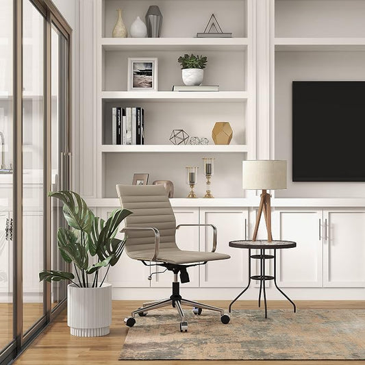 Office Chair Ergonomic Swivel Desk Chair with Wheels Adjustable Heavy-Computer Chair for Home and Conference Room Wide 22.83in Seat for Women and Men ，Grey