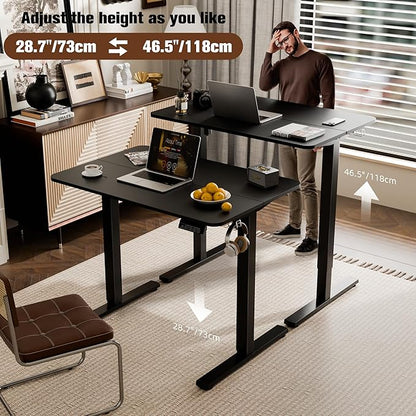 ERGOMAKER 35" Electric Standing Desk, Height Adjustable, Sit Stand Up Desk for Home Office & Computer Workstations, Memory Controller, Black
