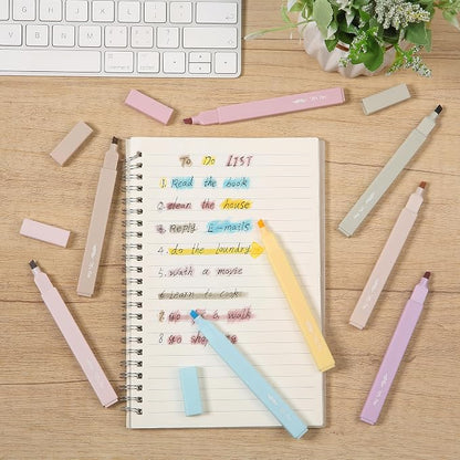Mr. Pen- Aesthetic Highlighters No Bleed, 8 Pack, Neutral Colors | Chisel Tip, Cute Highlighters Assorted Colors for Journaling, Highlighting, Underlining, Fast Dry, Back to School Supplies