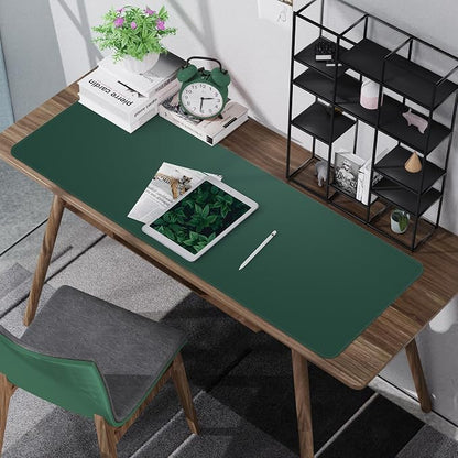 AFIING Cork Desk Mat 55" x 17", Dual-Sided Natural Cork & PU Leather Desk Pad, Non-Slip Waterproof Large Mouse Pad for Office, Home & Gaming (Dark Green)