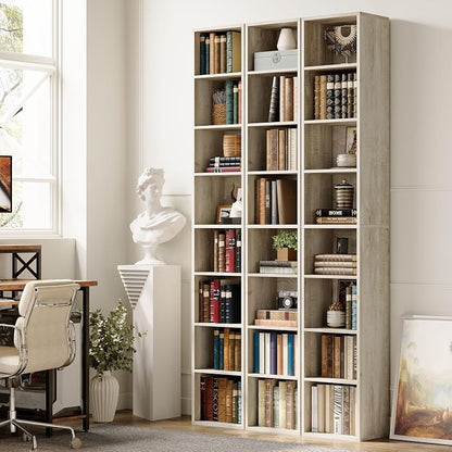 IRONCK Tall Narrow Bookshelf 8 Tiers, Compact Corner Bookcase, Floor Standing Display Storage Shelves 71 in Tall, Easy to Match for Living Room, Office, Study, Bedroom
