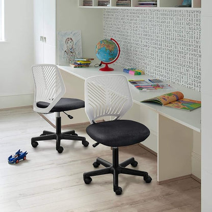 Topeakmart Armless Task Desk Chair - Mesh Lumbar Support, Ergonomic, Swivel for Small Spaces, Dark Gray