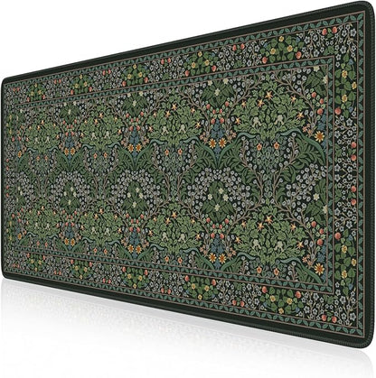 iCasso Big Mouse Pad, Desk Pad Mat, Full Desk Large Mousepad, Anti-Slip Smooth Surface XXL Computer Pad with Stitched Edges for Home Office Organizer (Green)