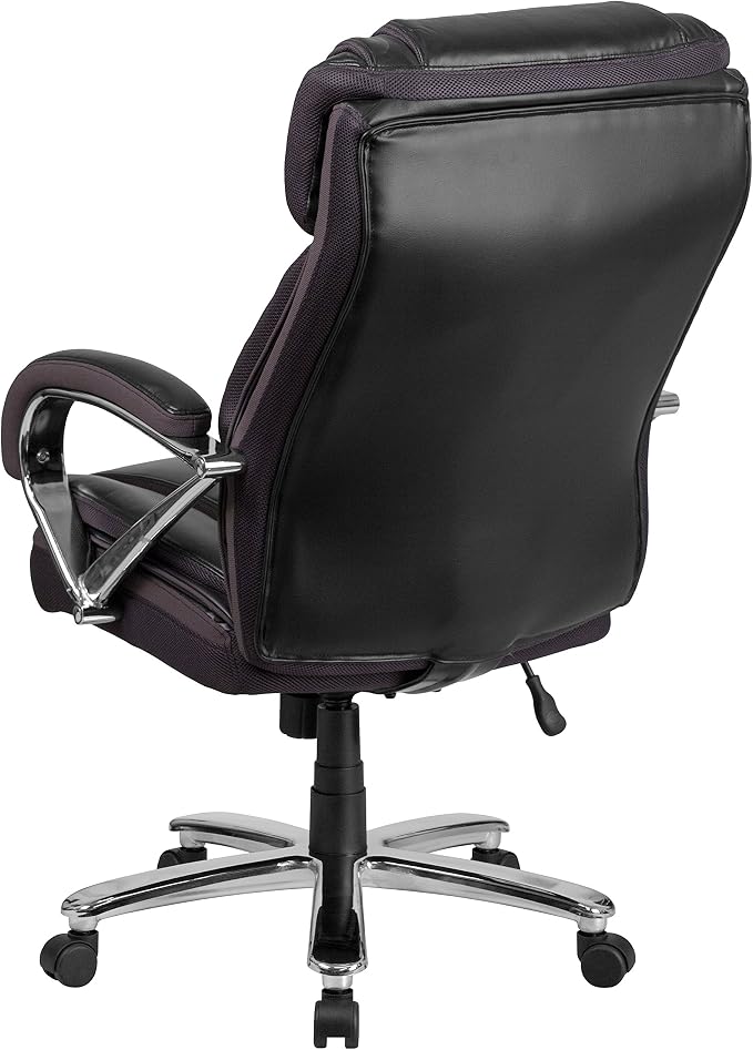 Flash Furniture HERCULES Series Big & Tall 500 lb. Rated Black LeatherSoft Executive Swivel Ergonomic Office Chair with Extra Wide Seat