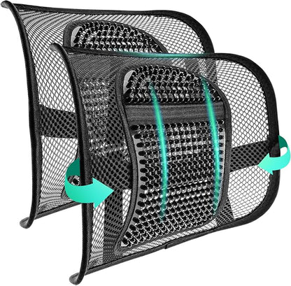 Samyoung 2 Pack Mesh Back Lumbar Support, Back Support Seat Cushion with Breathable Mesh for Office Chairs Car 12” x 16”
