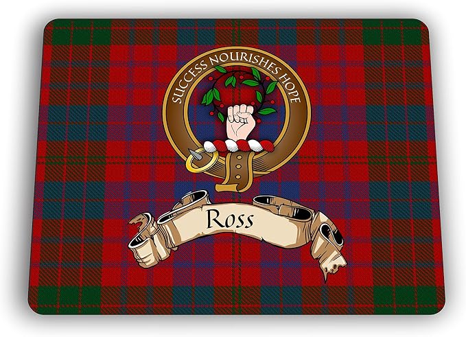 Ross Scottish Clan Tartan Crest Computer Mouse Pad