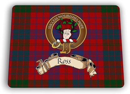 Ross Scottish Clan Tartan Crest Computer Mouse Pad