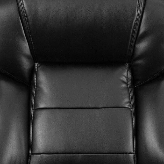 Flash Furniture Hercules Series LeatherSoft Swivel Office Chair with Loop Arms, Ergonomic High-Back Executive Chair with Padded Seat and Arms, Black