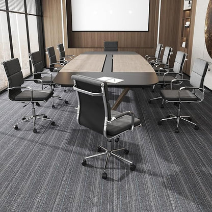 COSTWAY Ergonomic Office Chair, High Back Desk Chairs with Armrests, Comfy Lumbar Support, Rocking Function, Swivel Executive Computer Chair for Home Office, Grey (2)