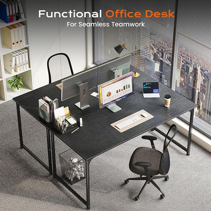 PRAISUN 47 X 24 Inch Computer Desk with Deeper Desktop, Gaming Office Writing Work Desk for Home Office, Study, Bedroom, Work from Home, Metal Frame, Black