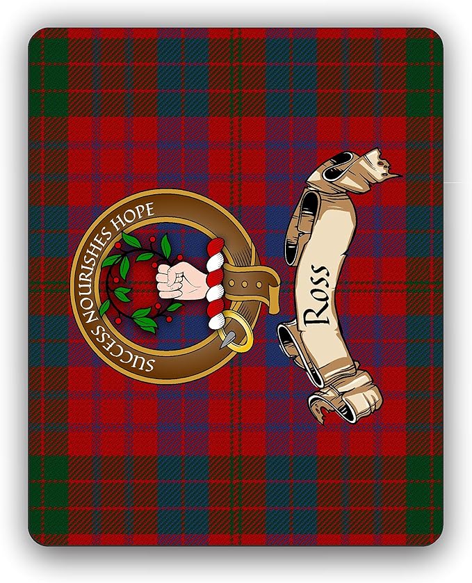 Ross Scottish Clan Tartan Crest Computer Mouse Pad