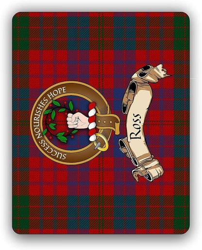 Ross Scottish Clan Tartan Crest Computer Mouse Pad