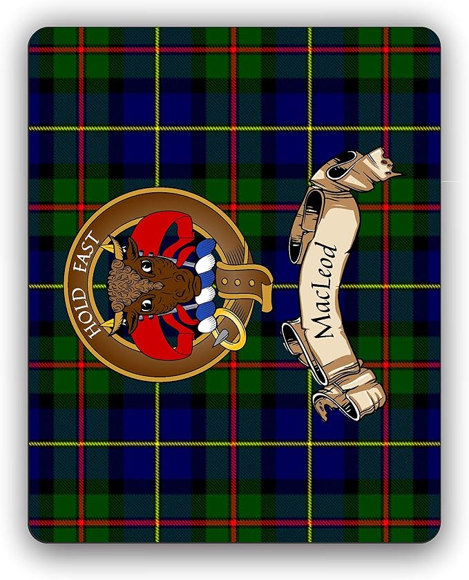 Scottish Clan MacLeod Hunting Tartan Crest Computer Mouse Pad