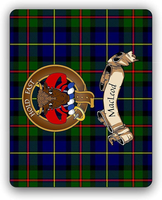 Scottish Clan MacLeod Hunting Tartan Crest Computer Mouse Pad