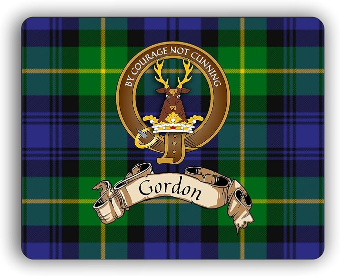 Scottish Clan Gordon Tartan Crest Computer Mouse Pad