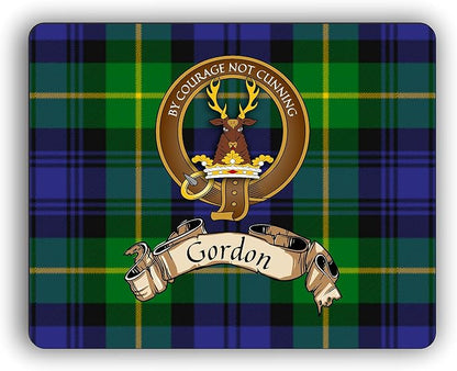 Scottish Clan Gordon Tartan Crest Computer Mouse Pad