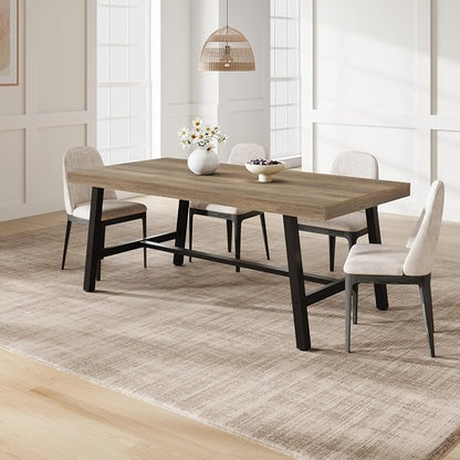 GarveeHome Industrial Dining Table for 6-8 People, 70.87" Long Kitchen Table with Sturdy Metal Frame, Rectangular Counter for Dinner, Kitchen, Dining Room (Rustic Pear, 71" Non-extendable)