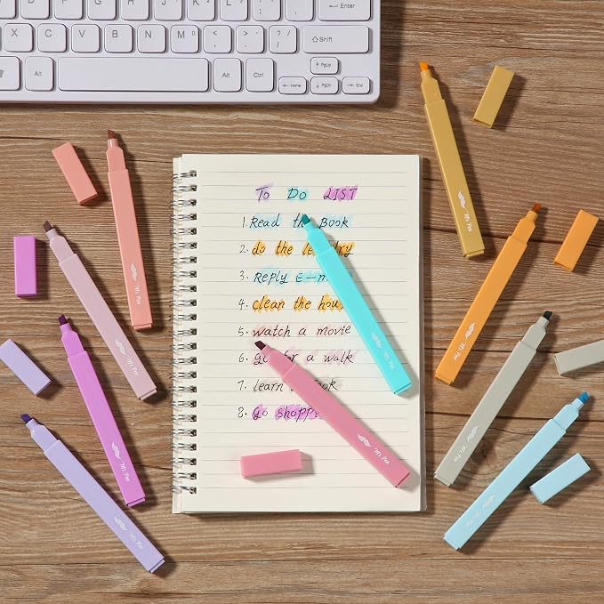 Mr. Pen- Aesthetic Highlighters No Bleed, 10 Pack, Candy Colors, Chisel Tip | Cute Highlighters Assorted Colors for Journaling, Highlighting, Underlining, Fast Dry, Back to School Supplies