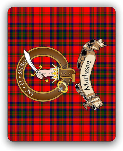 Scottish Clan Matheson Tartan Crest Computer Mouse Pad