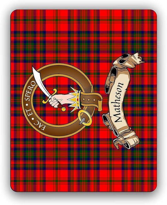 Scottish Clan Matheson Tartan Crest Computer Mouse Pad