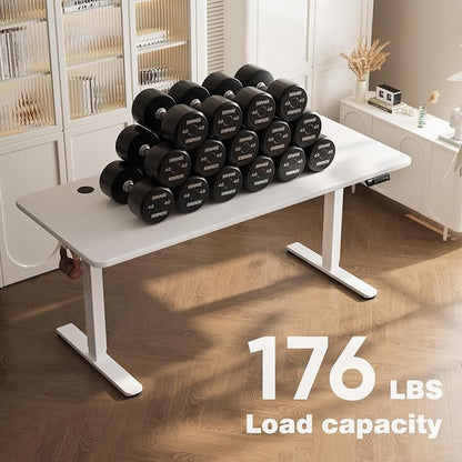 Monomi 79" Electric Standing Desk for Home Office - Large Adjustable Height Desk with 178 lbs Weight Capacity, 3 Memory Presets, Quiet Motor, Anti-Collision (White)
