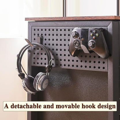 70 Inch Reversible L Shaped Desk with Drawers,Executive Desk with Power Outlet, Lockable File Drawer and Storage Shelves,L Shaped Office Desk with Pegboard,Large Corner Desk for Home Office (70.5")