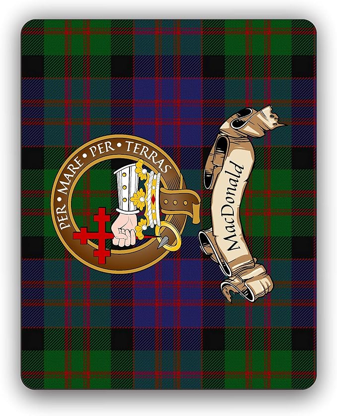 Macdonald Scottish Clan Tartan Crest Computer Mouse Pad