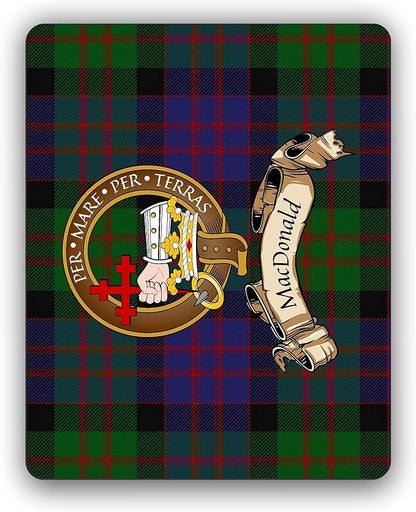 Macdonald Scottish Clan Tartan Crest Computer Mouse Pad