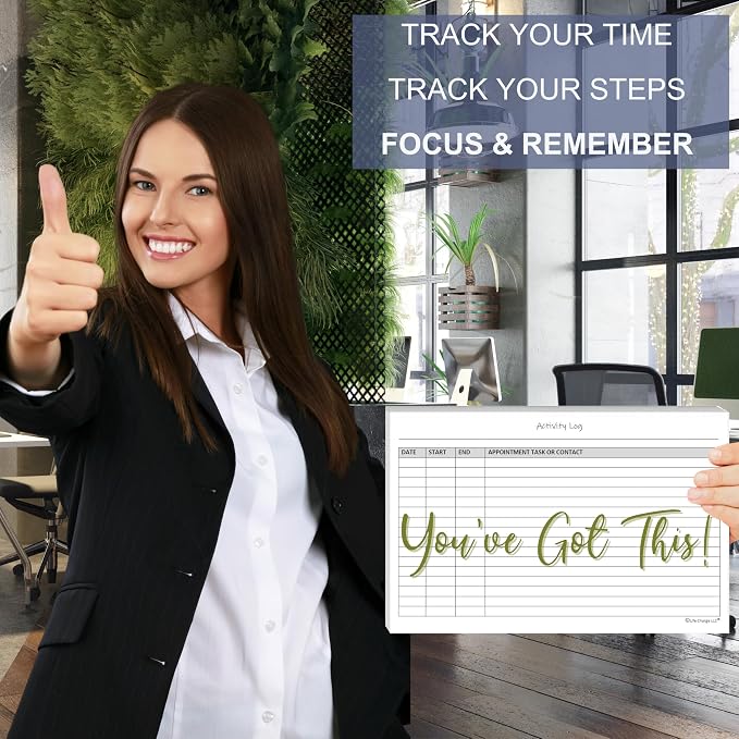 Activity Log Notepads(2 Pack, 50 Pages Each) Pad Planners to List a Task, Action or Contact. A Versatile Work Tool to Track Time & Office Productivity. 8.5 X 5.5, A5 Sheets.