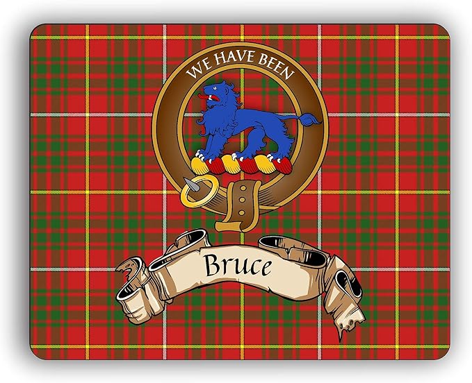 Scottish Clan Bruce Tartan Crest Computer Mouse Pad