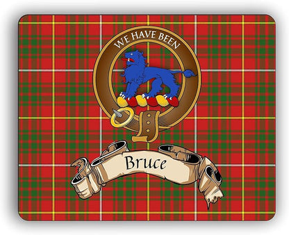 Scottish Clan Bruce Tartan Crest Computer Mouse Pad