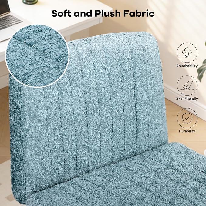 Convertible Base Criss Cross Chair with Pocket Springs & Thicker and Wider Cushions, Cross Legged Office Chair Relieves Back Pain, Swivel Vanity Chair for Living Room/Office, Dark Teal